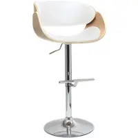 Miliboo Design-Barhocker Weiß und helles Holz BENT