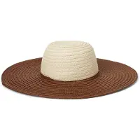 Lauren Accesorios für Damen. 454937146001 Zweifarbiger beiger Strohhut (OSFA), Lässig, Papier