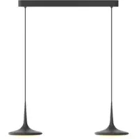 Grau Falling Leaf Trace 2/70 LED-Pendelleuchte 2-flammig-Schwarz-mit dim2warm (2200K - 2700K)