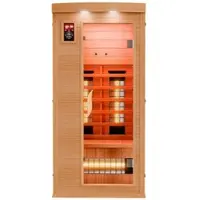Dewello Infrarotkabine Infrarotsauna PIERSON 90cm x 90cm inkl. Vollspektrumstrahler, Bodenstrahler