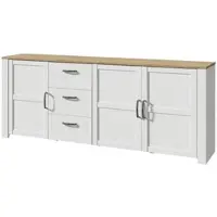Forte Sideboard Toneo , weiß , Maße (cm): B: 220 H: 87 T: 42.0