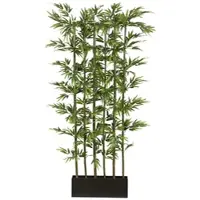 Creativ Green Kunstpflanze Höhe 195 cm, Bambus-Raumteiler, mit Naturstämmen, im Holzkasten