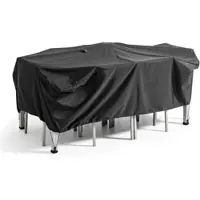 Oviala Business Gartentischhusse schwarz 200 x 130 cm