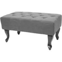 Mendler Ottomane Chesterfield, Sitzhocker Fußablage Hocker, wasserabweisend Stoff/Textil 39x77x47cm ~ dunkelgrau