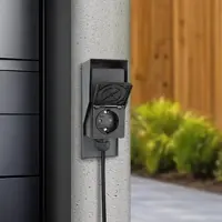 Longlife LED Aufputz Steckdose für außen 2-fach IP44 Gartensteckdose - Farbe: Anthrazit