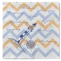 Sovie HORECA Serviette Maritim in Blau aus Tissue 33 x 33 cm, 100 Stück