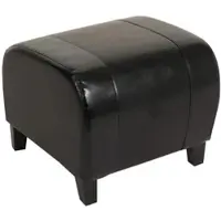 Mendler Hocker Sitzwürfel Sitzhocker Emmen, Leder + Kunstleder, 37x45x47 cm FSC-zertifiziert ~ schwarz