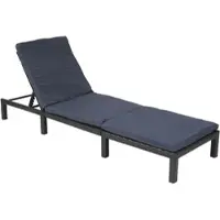 Mendler Poly-Rattan Sonnenliege HWC-A51, Relaxliege Gartenliege Liege Basic anthrazit, Kissen grau