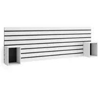 Skraut Home Kopfteil und Nachttische, Bettrücken, Ablage, 214x70x3cm, Bett 135,140,150,160cm, Paneele, Moderner Stil, Weiß _ 474_1