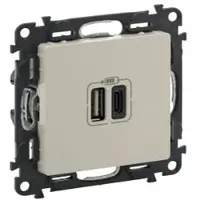 Legrand 753206 Valena Life 2XUSB A+C 2-modulig 3A Farbe: Mandelweiß
