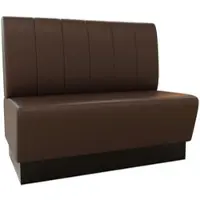 BIG Möbel Gastro Sitzbank Amsterdam | 120 cm breit | Kunstleder Braun | Vertikale Steppung | Gastro Dinerbank