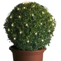 MARELIDA LED Lichternetz für Buchsbaum - Kugelnetz - 120 warmweiße LED - D: 80cm - Timer - Außentrafo - grün
