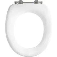 Pressalit 2000 WC-Sitz 49000-BV5999 Spezialscharnier BV5, univertikal, Edelstahl, weiß, ohne Deckel, Standard