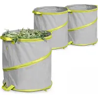 Oviala Business 3er-Set Gartenabfallsäcke 85l Polyester grau