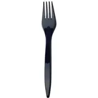 Daybays 2000 Stk. Plastikgabel Mehrweg 18 cm Plastik Schwarz Spülmaschinenbeständi