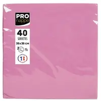 PROnappe SV623841I 30x Packung mit 40 Servietten, mikrogeprägt, Tissue, 2-lagig - 38x38cm - Rosa