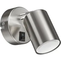 Ledscom.de Wandspot WAIKA, einflammig, mit Schalter, GU10, chrom matt, inkl. GU10 LED Lampe (warmweiß, 6,826W, 630lm, 100°)