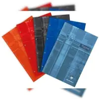 Clairefontaine 5x Block Pupitre DIN A4+ kopfseitig geheftet, mikroperforiert, 4-fach gelocht, 80 Blatt 90g, liniert mit Rand - Sortiert 66135C