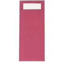 Sovie HORECA Papierbestecktaschen in Bordeaux mit Tissue-Serviette in Weiß, 20 cm x 8,5 cm - 500 Stück