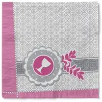 Sovie HORECA Serviette Kelch-Taube in Pink aus Tissue 33 x 33 cm, 100 Stück - Kommunion Konfirmation Taufe