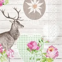 Mank Tissue Serviette Waldemar, 40 x 40 cm, 100 Stück - Hirsch Edelweiss Karos