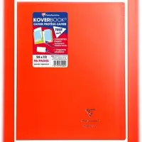 Clairefontaine 10x Koverbook, Heft 24x32 cm 48 Blatt 90g, französische Lineatur Seyès, Einband aus transparentem Polypropylen - Rot 981404C