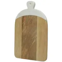 GAUMENKICK Schneidebrett Vesperbrett aus Mangoholz Marmor braun weiß Servierbrett 30cm