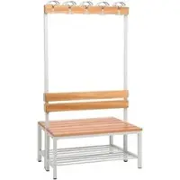 Szagato Umkleidebank, BxHxT: 60 x 170 x 100 cm, Stahl/Holz - grau