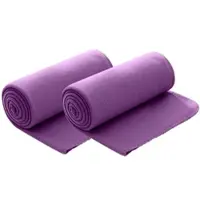 Wometo 2er Set Polar Fleecedecke 130x160 cm, OEKO-TEX ca. 400g Gewicht, mit Antipilling & Kettelrand - Farbe lila
