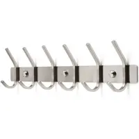 TOJ Living Wandgarderobe ‚Äì 12 Haken ‚Äì 46 cm ‚Äì Edelstahl ‚Äì Silber ‚Äì Hakenleiste