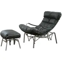 KAWOLA Relaxsessel ROWA Sessel Leder grau (B/H/T) 77x88x103 inklusive Hocker