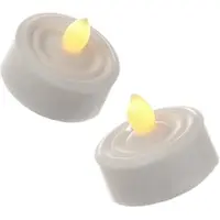 MARELIDA LED Teelichter flackernd flammenlos inkl. Batterien Timer D: 3,6cm weiß 2er Set