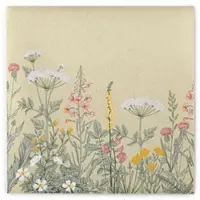 Mank Airlaid Serviette Aurelia, 40 x 40 cm, 50 Stück - - Blumenwiese Floral Blumen Wildblumen