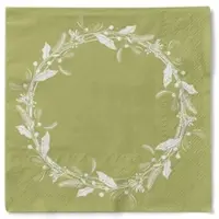 Mank Tissue Serviette Isabell in Oliv, 40 x 40 cm, 3-lagig, 100 Stück -
