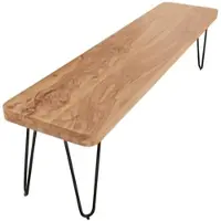 KADIMA DESIGN Esszimmer Sitzbank BAGLI Massiv-Holz Akazie 160 x 45 x 40 cm Holz-Bank Natur-Produkt Küchenbank im