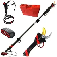 Infaco Akku-Baumschere F3020 mit Carbon-Teleskopschaft 147,5-212 cm - Akku und Rucksack enthalten - Schnittdurchmesser max. 40 mm
