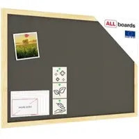 Allboards Grau Pinnwand mit Holz Rahmen 60x40cm Korktafel Korkwand Pinnwand Kork Grau Oberfläche