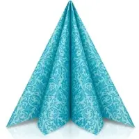 Mank Airlaid Serviette Ornaments in Petrol, 40 x 40 cm, 50 Stück