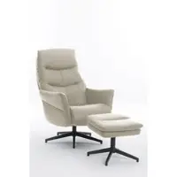 Happy Home gepolsteter Relaxsessel mit Hocker - beige