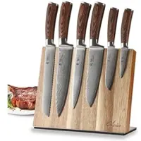 Wakoli Edib 6er Damastmesserset I 8 - 20 cm Klinge I mit Messerblock