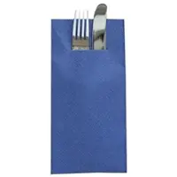 Mank Besteckservietten Tissue Deluxe in Royalblau, 40 x 40 cm, 1/8 Falz, 75 Stück - Bestecktaschen