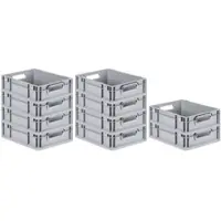 Proregal 10x Eurobox NextGen Grip | HxBxT 12x30x40cm | 11 Liter | Griffe offen | Glatter Boden | Eurobehälter