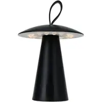 Wellhome - Schwarze wiederaufladbare Tischlampe Ø15x17cm