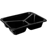 Papstar 100x Mehrweg Menüschalen 3-geteilt 22,7 x 17,8cm Mikrowellengeeignet schwarz