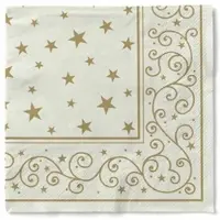 Sovie HORECA Serviette Liam in Champagner aus Tissue 33 x 33 cm, 100 Stück - Weihnachten