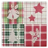 Sovie HORECA Serviette Angelina aus Linclass Airlaid 40 x 40 cm, 50 Stück - Weihnachten Patchwork