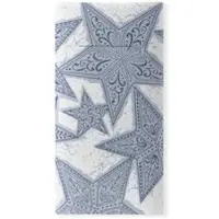 Sovie HORECA Besteckserviette Gitte in Silber-Blau, 40 x 40 cm, 100 Stück - Weihnachten Sterne Bestecktaschen