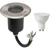 GTV 8 Watt LED Bodenstrahler Edelstahl Bodeneinbauleuchte Aussenleuchte Bodenspot Rund 2000KG belastbar IP67 Warmweiß