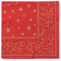 Sovie HORECA Serviette Liam in Rot aus Tissue 33 x 33 cm, 100 Stück - Weihnachten