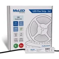 McLED LED-Band - Satz 3 m, 240 LED/m, CW, 6 W/m, DC 24V, 520 lm/m, CRI90, IP67, 10 mm, Konduktor 3 m ML-126.032.90.S03001